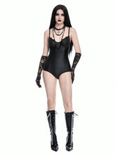 ROMWE Goth Women's Sexy PU Bodysuit